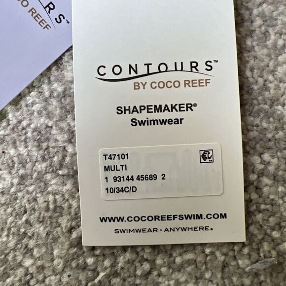 NWT Coco Reef Contours Bikini Womens sz 10 34 C/D Evoke Draped Tie Dye Swim Top - Picture 8 of 13